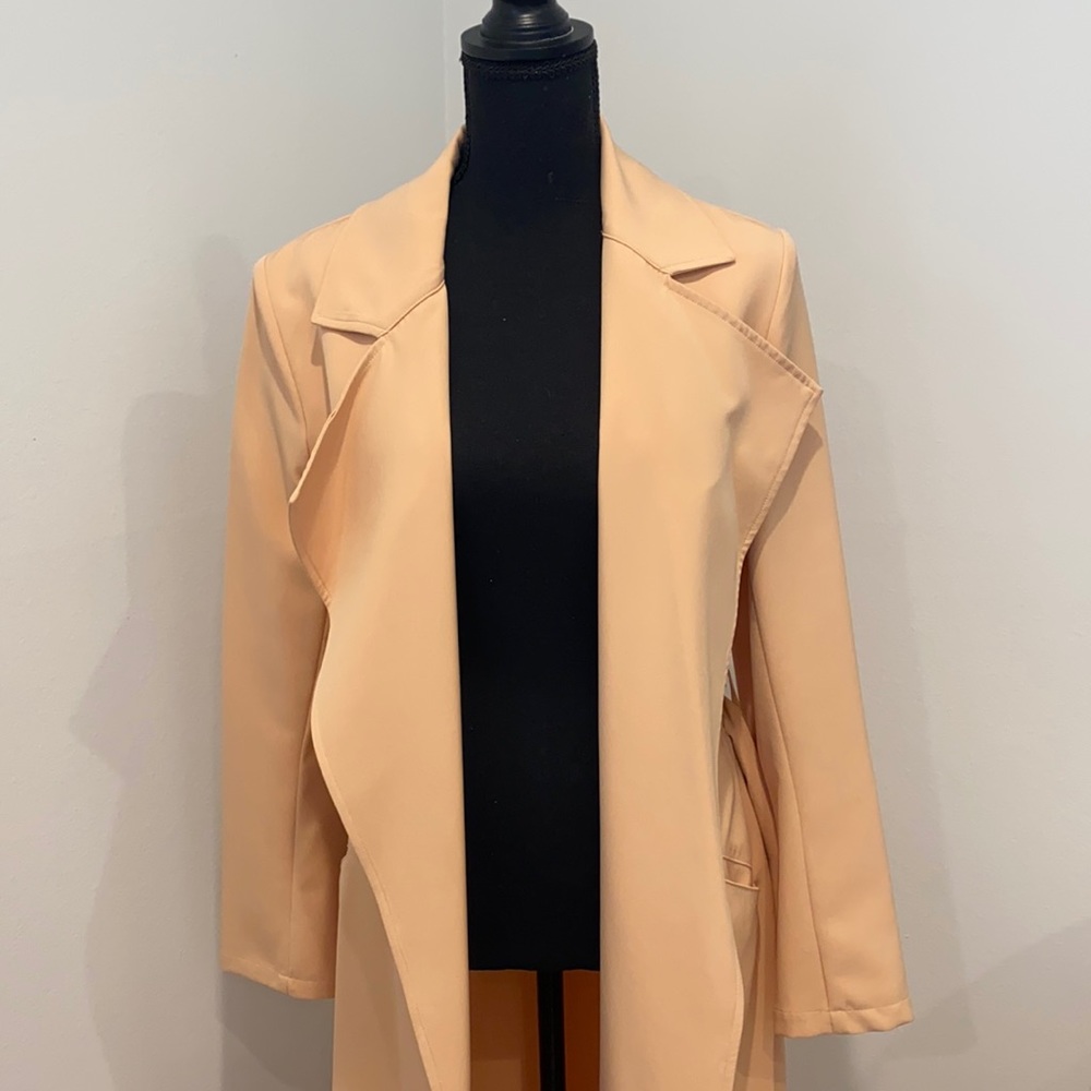 Peach trench coat duster
